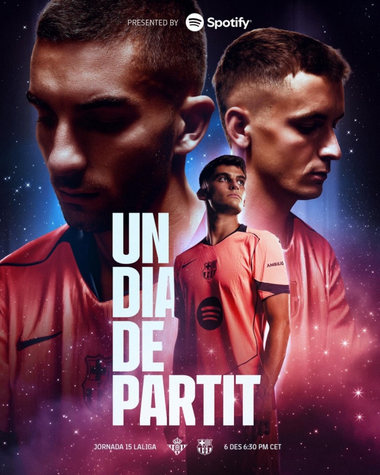 巴萨发布对阵贝蒂斯海报:费兰·托雷斯、卡萨多、马丁出镜