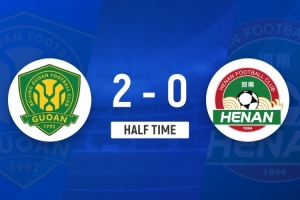 半场-北京国安2-0河南 法比奥补射+点射梅开二度王刚伤退