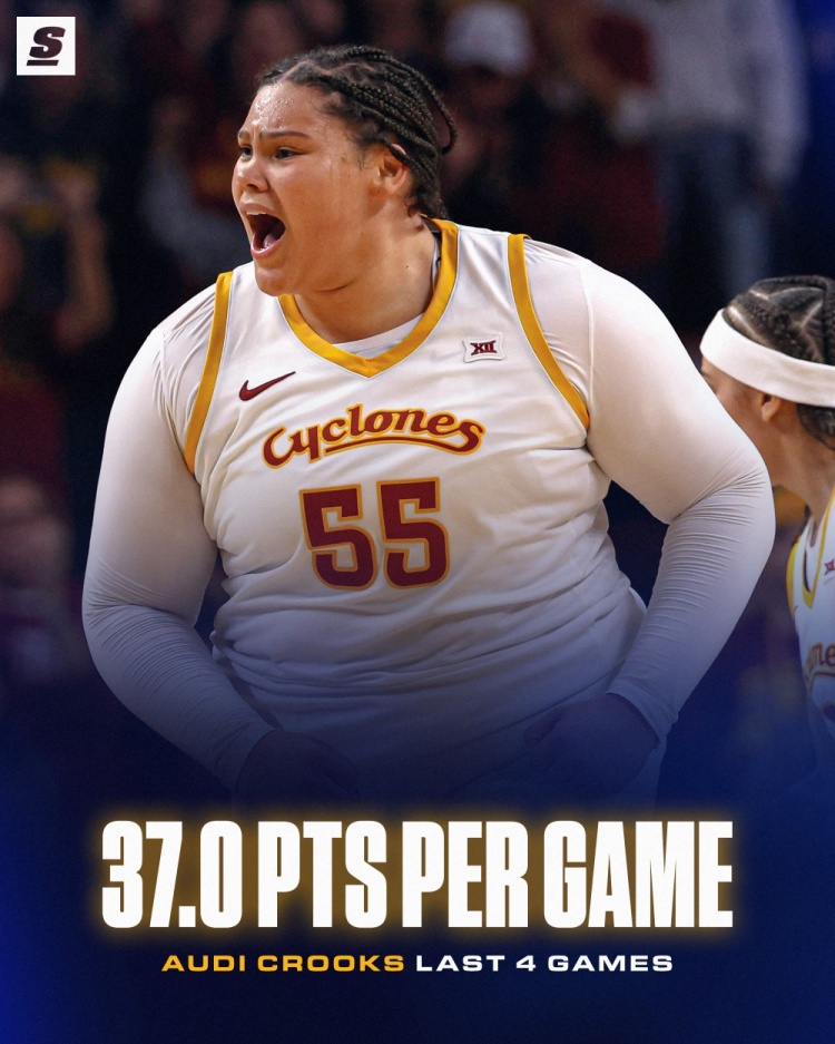 NCAA女篮巨无霸！克鲁克斯30分钟砍下41分4篮板3助攻！