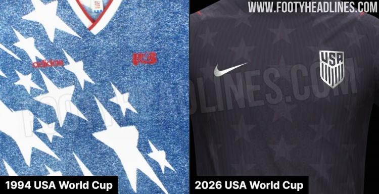 美国队2026年世界杯客场球衣谍照：碳黑色主色+银色logo+星形图案