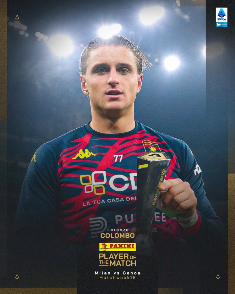 斩获进球！科隆博当选热那亚vs米兰全场最佳球员