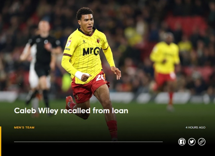 官方：切尔西召回美国左后卫威利，球员之前租借效力沃特福德