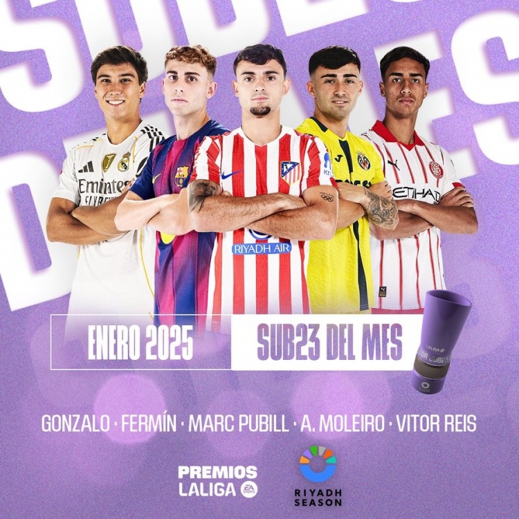 西甲1月最佳U23候选：贡萨洛、费尔明领衔，普比尔、雷斯在列