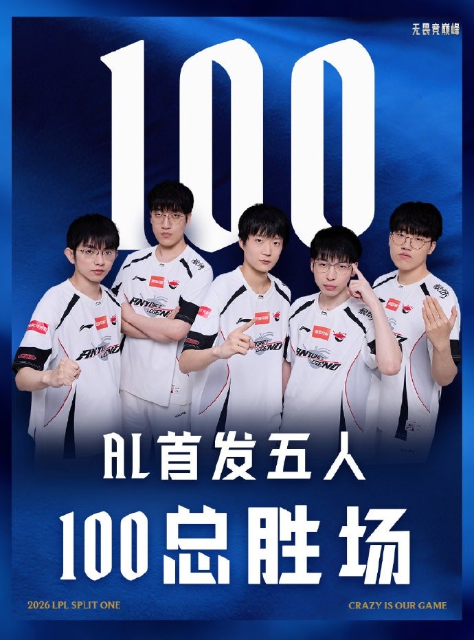 百炼成金！AL首发五人携手达成了在AL的100总胜场里程碑【球盟会】