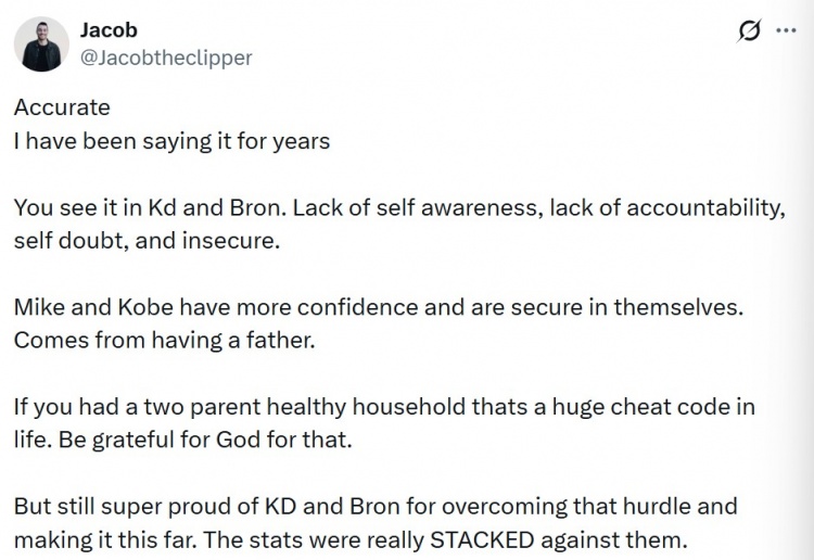 【球迷看点】网友称詹杜缺乏父爱&所以缺乏自信安全感 杜兰特:无知愚蠢的东西(图2) 【球迷看点】网友称詹杜缺乏父爱&所以缺乏自信安全感 杜兰特:无知愚蠢的东西(图2)