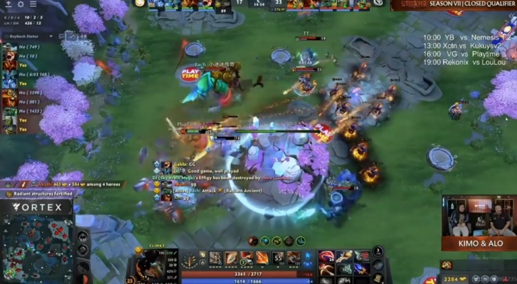 【万博电竞】🎮kuku给我死！Xm两局影魔Hold住团战 Bach回归VG击败Playtime