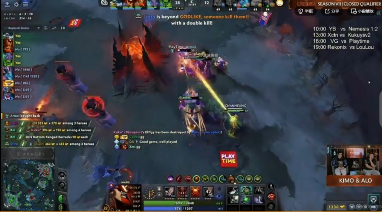 【万博电竞】🎮kuku给我死！Xm两局影魔Hold住团战 Bach回归VG击败Playtime