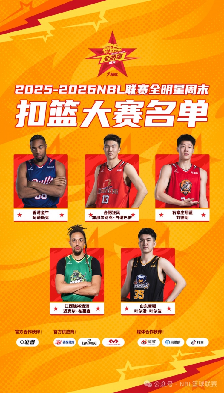 星火传承闪耀遵义│2025-2026NBL联赛全明星扣篮大赛名单火热出炉