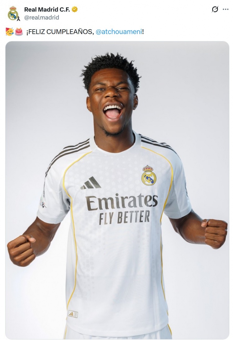 [推荐]皇马祝琼阿梅尼26岁生日快乐，球员加盟以来出战174场斩获8冠(图1)