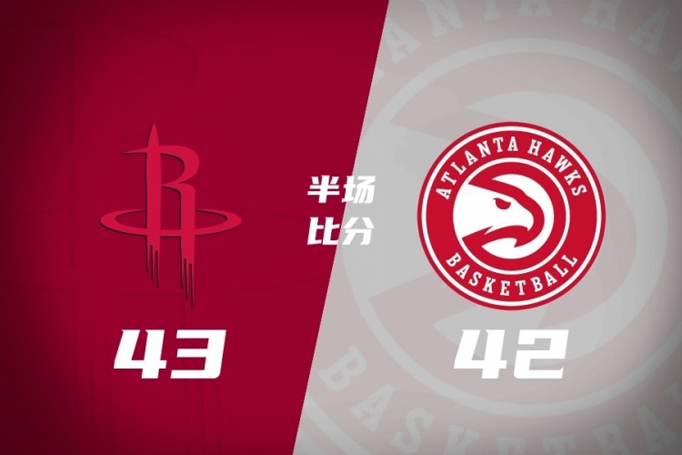 半场战报-火箭43-42领先老鹰 杜兰特12分 申京7+9 麦科勒姆15分