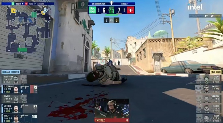 🎮指挥打第一怎么赢？s1mple连拿首杀无力回天 Faze赢下BC选图