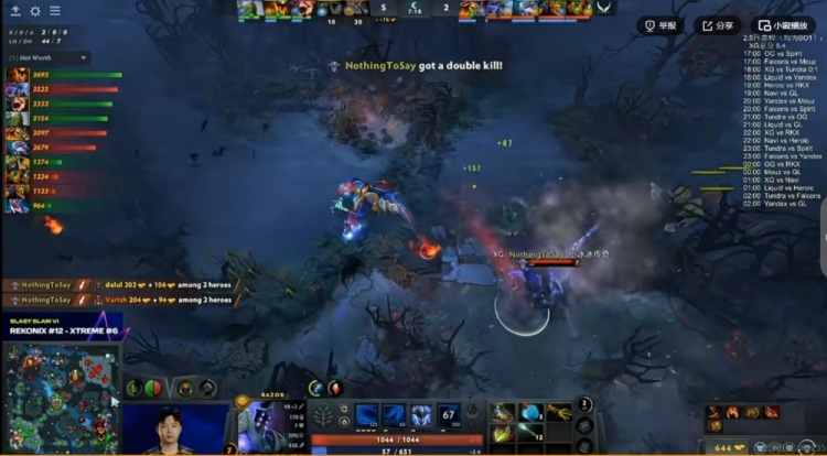 🎮感觉压力不大！NTS电魂BKB团战切入无人可挡 XG击败REKONIX