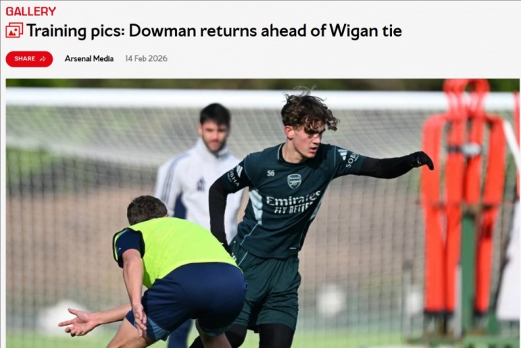 阿森纳官方晒训练照，小将道曼自去年12月脚踝受伤后首次回归合练