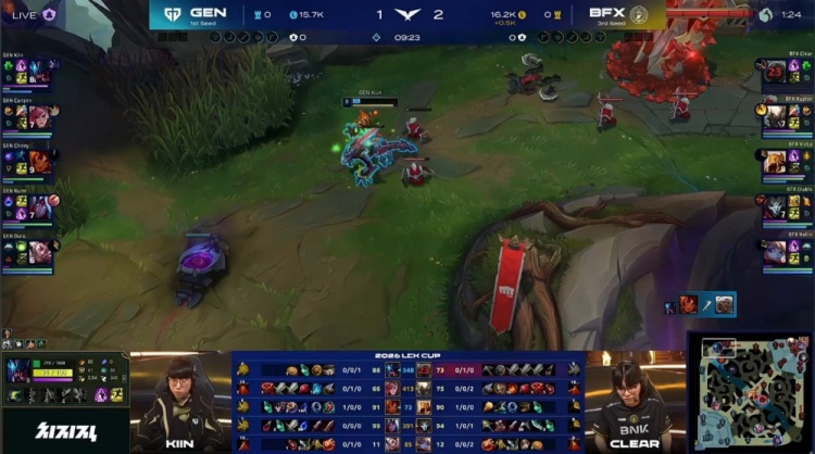 🎮别人家的大哥！Chovy岩雀抬3人 Kiin雷克塞挖穿BFX GEN赢首局