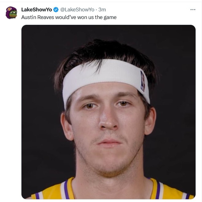 【有道理嘛?】湖人自媒体谈球队错失绝杀:奥斯汀·里夫斯本可以帮我们赢得比赛(图1) 【有道理嘛?】湖人自媒体谈球队错失绝杀:奥斯汀·里夫斯本可以帮我们赢得比赛(图1)