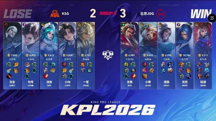 🎮鏖战五局拿下胜利！JDG延续大场连胜领跑S组 JDG 3-2 KSG