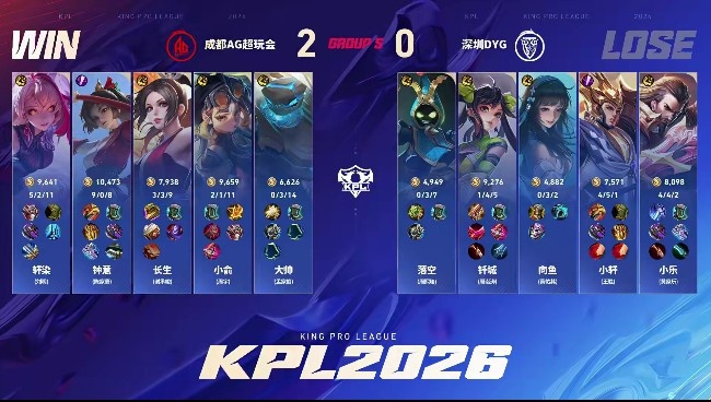 🎮钟意长生强势回归 AG全面碾压零封DYG AG 3-0 DYG