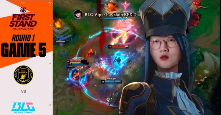 LCK美工发力了😂BLGvsBFX视频封面:拿大棒的Bin 皮城女警Viper