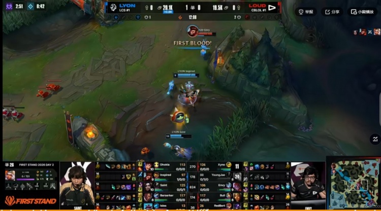 【蜗牛电竞】🎮德玛西亚！Dhokla盖伦单防Redbert牛头 LYON先行拿下赛点