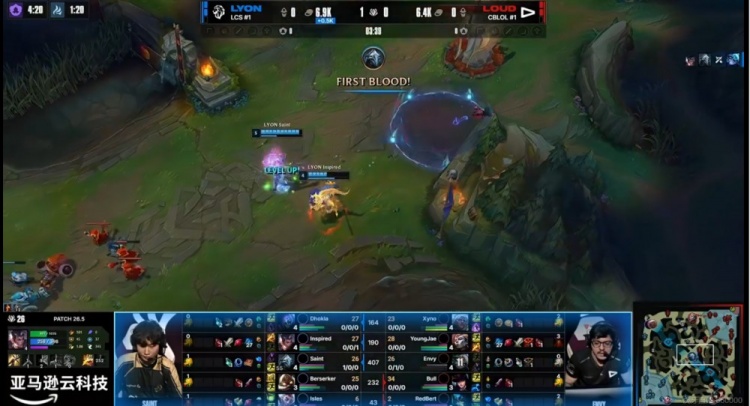 🎮成巴西图书馆了！Saint维克托团战无解 LYON击败LOUD将战GEN【球盟会】