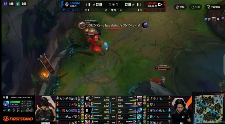 🎮成巴西图书馆了！Saint维克托团战无解 LYON击败LOUD将战GEN【球盟会】