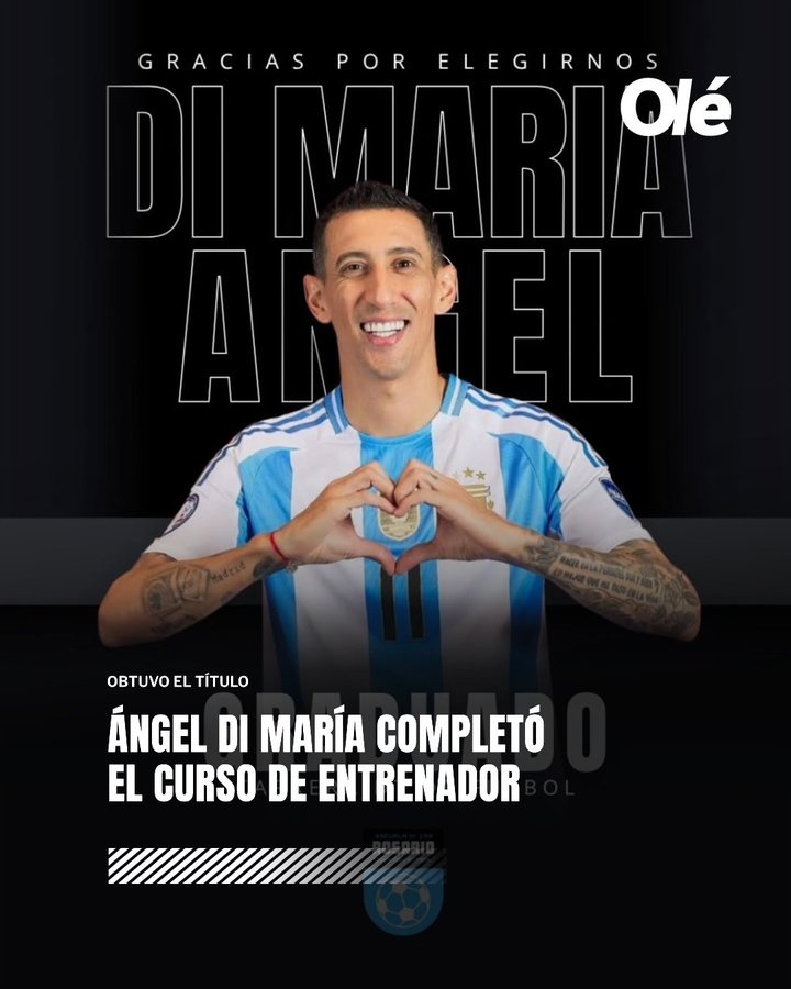 奥莱报：迪马利亚完成教练课程，他曾表示希望与帕雷德斯组教练组