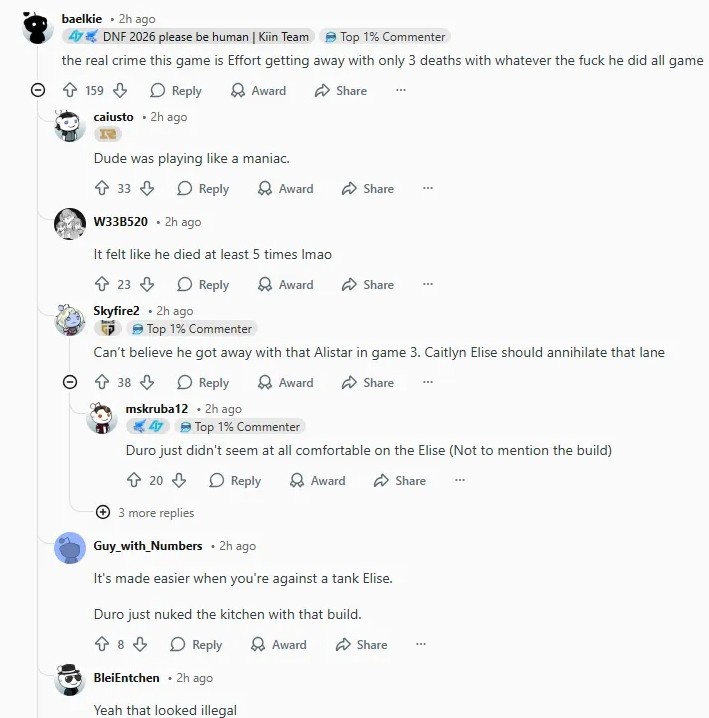 Reddit热议KT战胜GEN:对不起GEN,Aiming是更好的罪犯AD