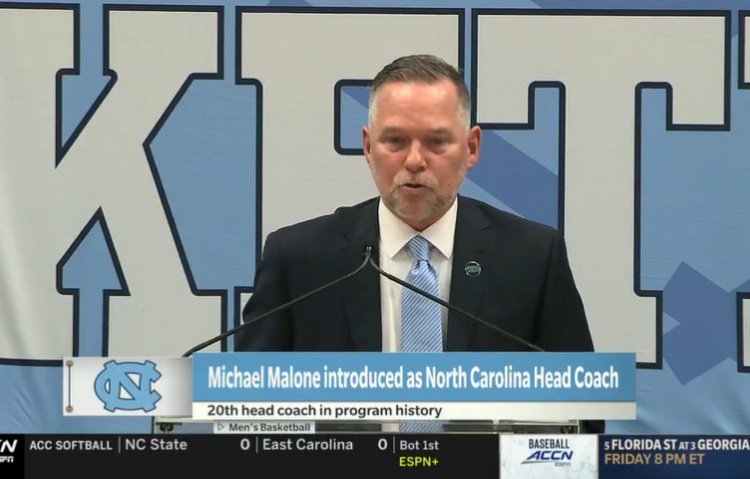 马龙履新北卡主帅：这是我唯一考虑过的大学职位 来就是为了争冠