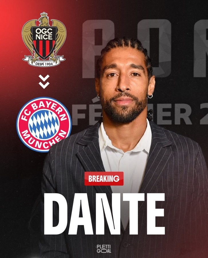 记者：42岁中卫丹特今夏退役，并基本确定将在下赛季接手拜仁U23