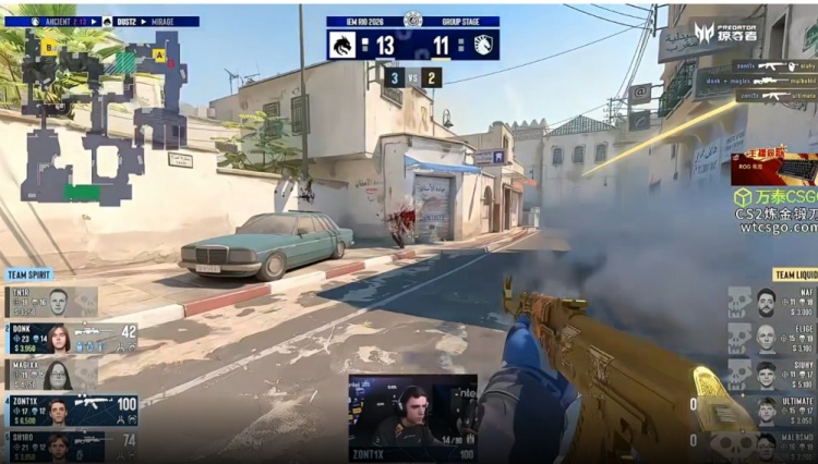 🎮donk依旧碾压sh1ro大狙稳准狠 双子星带队Spirit击败Liquid