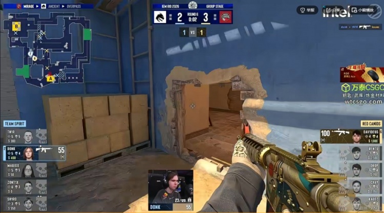 🎮donk终于等到队友苏醒！zont1x成最大帮手 Spirit艰难击败RC