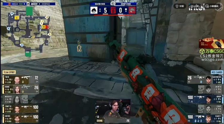 🎮donk终于等到队友苏醒！zont1x成最大帮手 Spirit艰难击败RC