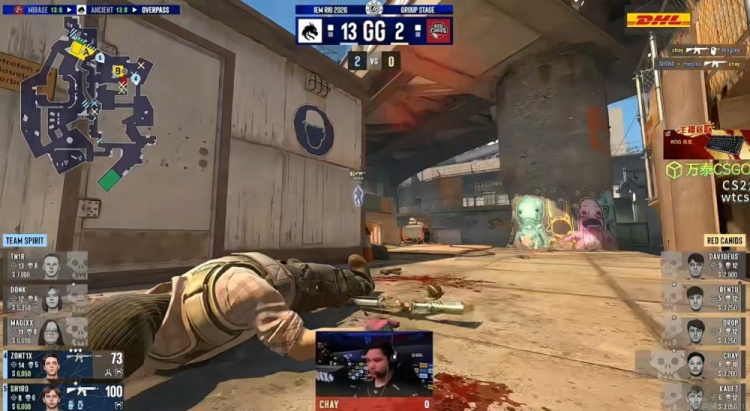 🎮donk终于等到队友苏醒！zont1x成最大帮手 Spirit艰难击败RC