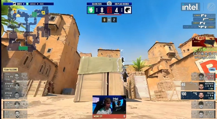 🎮黑闪他闪不动啊！m0NESY大狙强势Carry砍25杀 Falcons赢图一