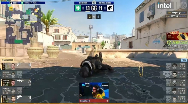 🎮黑闪他闪不动啊！m0NESY大狙强势Carry砍25杀 Falcons赢图一