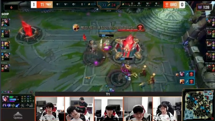 🎮爽爽大乱斗!24分钟57个头 Peyz&Teddy相互单杀 T1速通横扫BRO