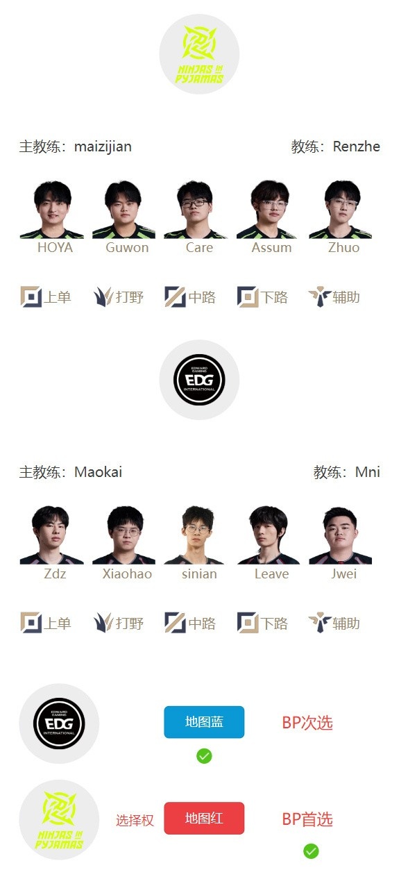 LPL 5月24日首发:sinian首发对阵Care,Tangyuan迎战Xiaohu