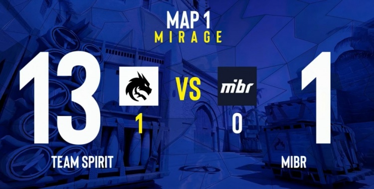 🎮人人都是donk!Spirit多点开花13-1暴打MIBR 两连胜晋级在望
