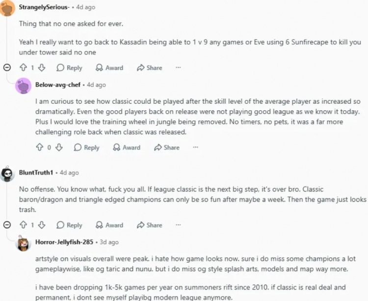 Reddit热议热议LOL怀旧服:AP剑圣、日炎神教、老剑姬回来了