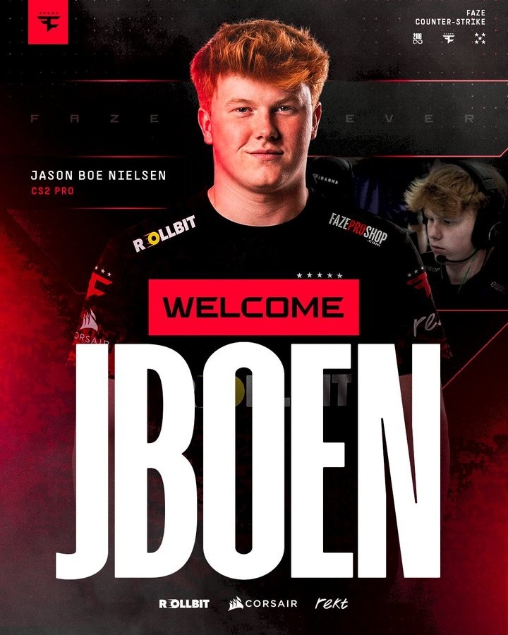 官方：FaZe租借BIG青训狙击手JBOEN至2026年底