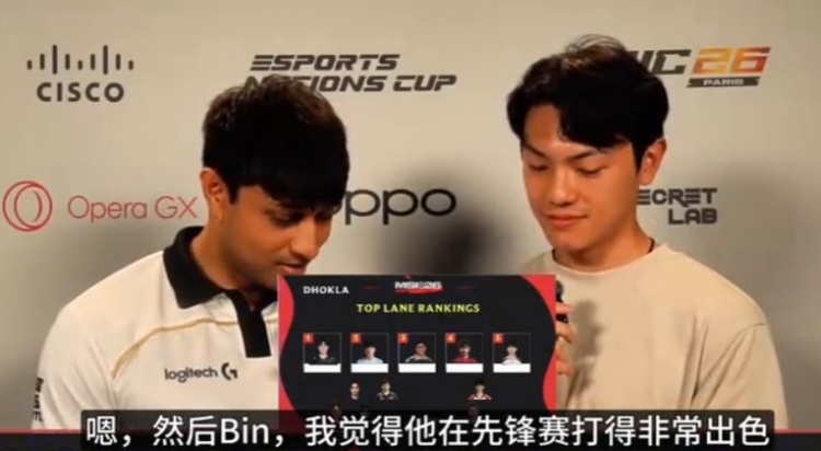Bin第二你第三！印度神王谈MSI上单：Zeus第一 Doran只能第五