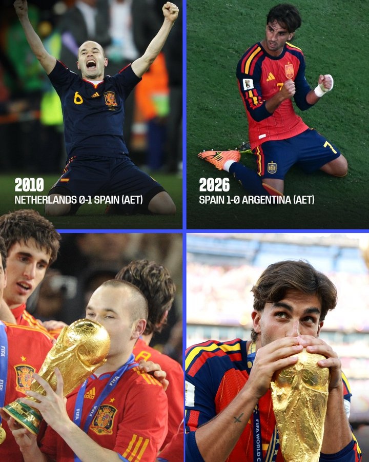 再次加时制胜,FIFA官推晒海报:16年后,西班牙让历史重演
