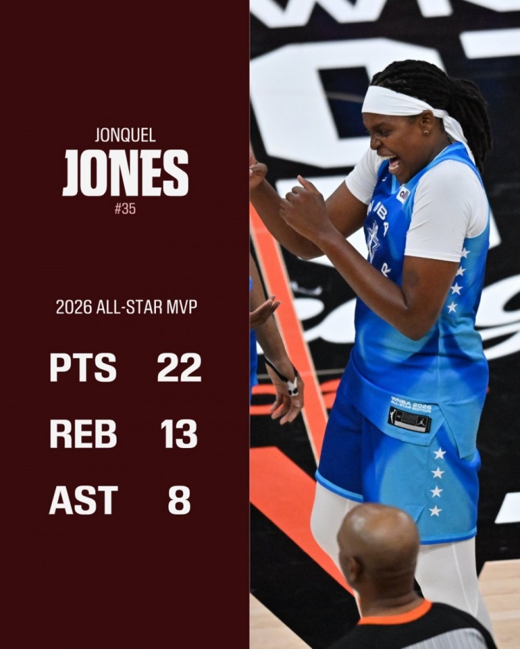 大满贯！琼奎尔·琼斯拿过MVP+FMVP+AMVP+总裁杯MVP WNBA历史首人