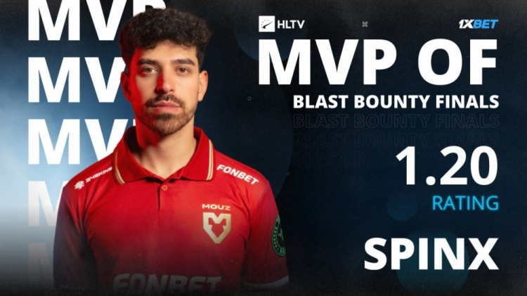 Spinx轰1.2Rating 当选BLAST赏金赛S2赛事MVP 生涯首获MVP奖牌