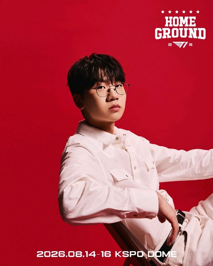 T1选手主场宣传照 Faker:请大家多多关注火热的T1 Home Ground!