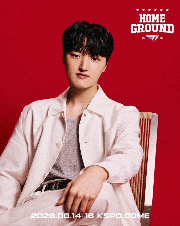 T1选手主场宣传照 Faker：请大家多多关注火热的T1 Home Ground！