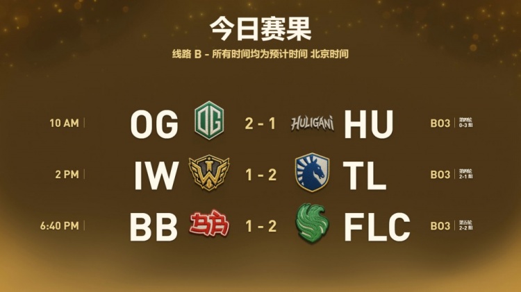2026Ti赛程:上午10点场FLC对阵VG;13点场TS对阵TR