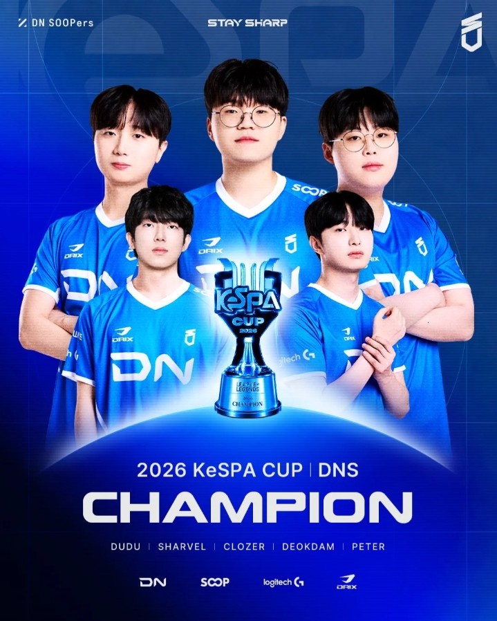 DNS发布K杯夺冠海报：在2026KeSPA杯中登上了冠军宝座