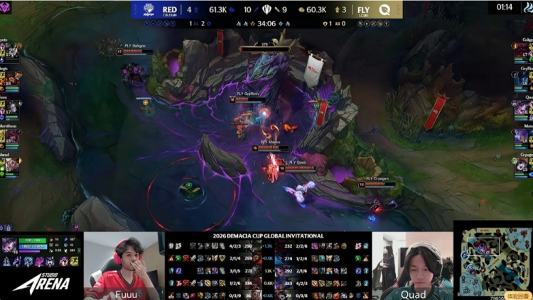 🎮德杯:天肥zynts兰博团战被秒 Massu芸阿娜疯狂输出 FLY赢首局