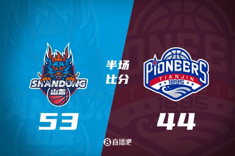 山东半场52-44领先天津 祝铭震4记三分 班顿9中3 尼克斯10分2帽